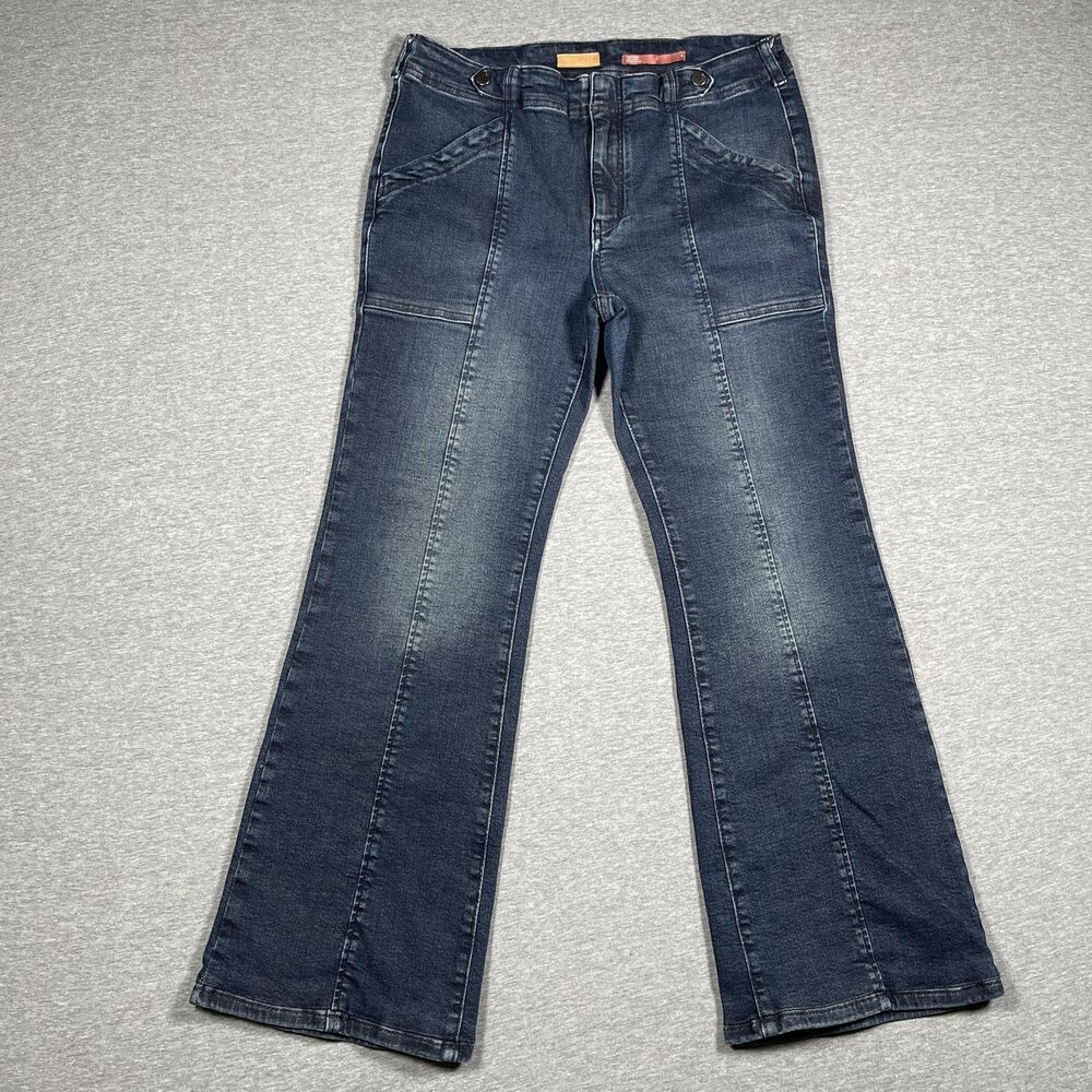 Pilcro Athropologie The Demilune Boot Jeans Womens 30 Dark Blue Bootcut